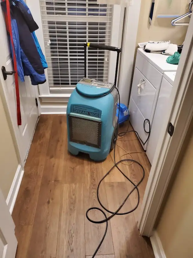 Commercial dehumidifier deployed for Flood Damage Cleanup in Newington